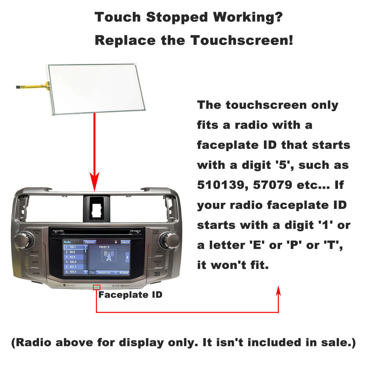 Toyota 4Runner Radio Touch Screen Repair TOSUMC